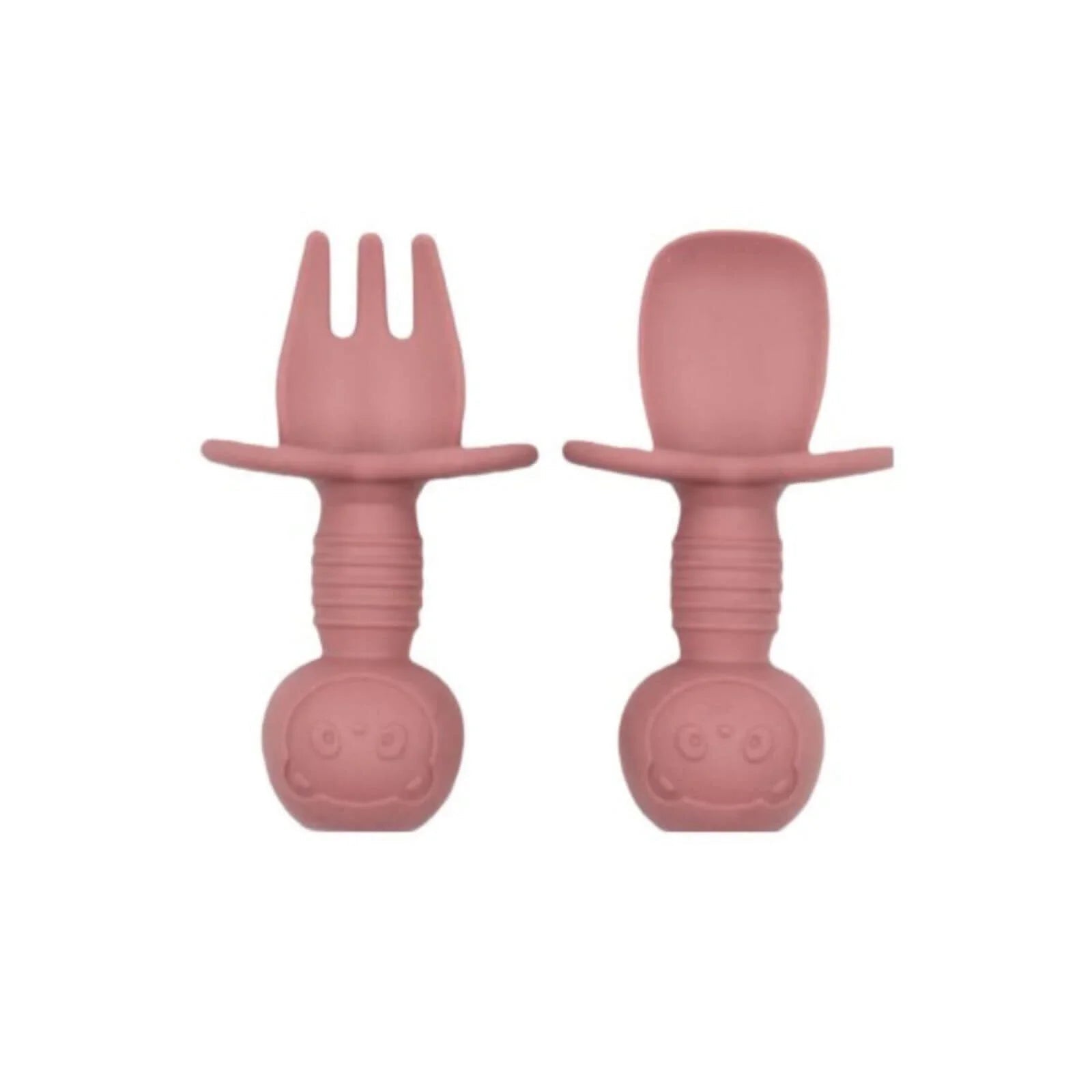 BLW Essentials Silicone Training Cutlery Set - Dusty Rose | Luxury Home Accessories | Heulog Glow