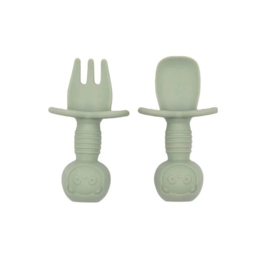 BLW Essentials Silicone Training Cutlery Set - Sage | Luxury Home Accessories | Heulog Glow