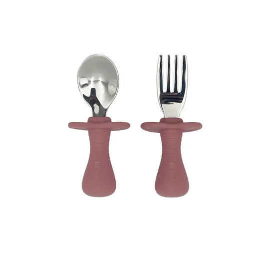 BLW Essentials Toddler Cutlery Set - Dusty Rose | Luxury Home Accessories | Heulog Glow