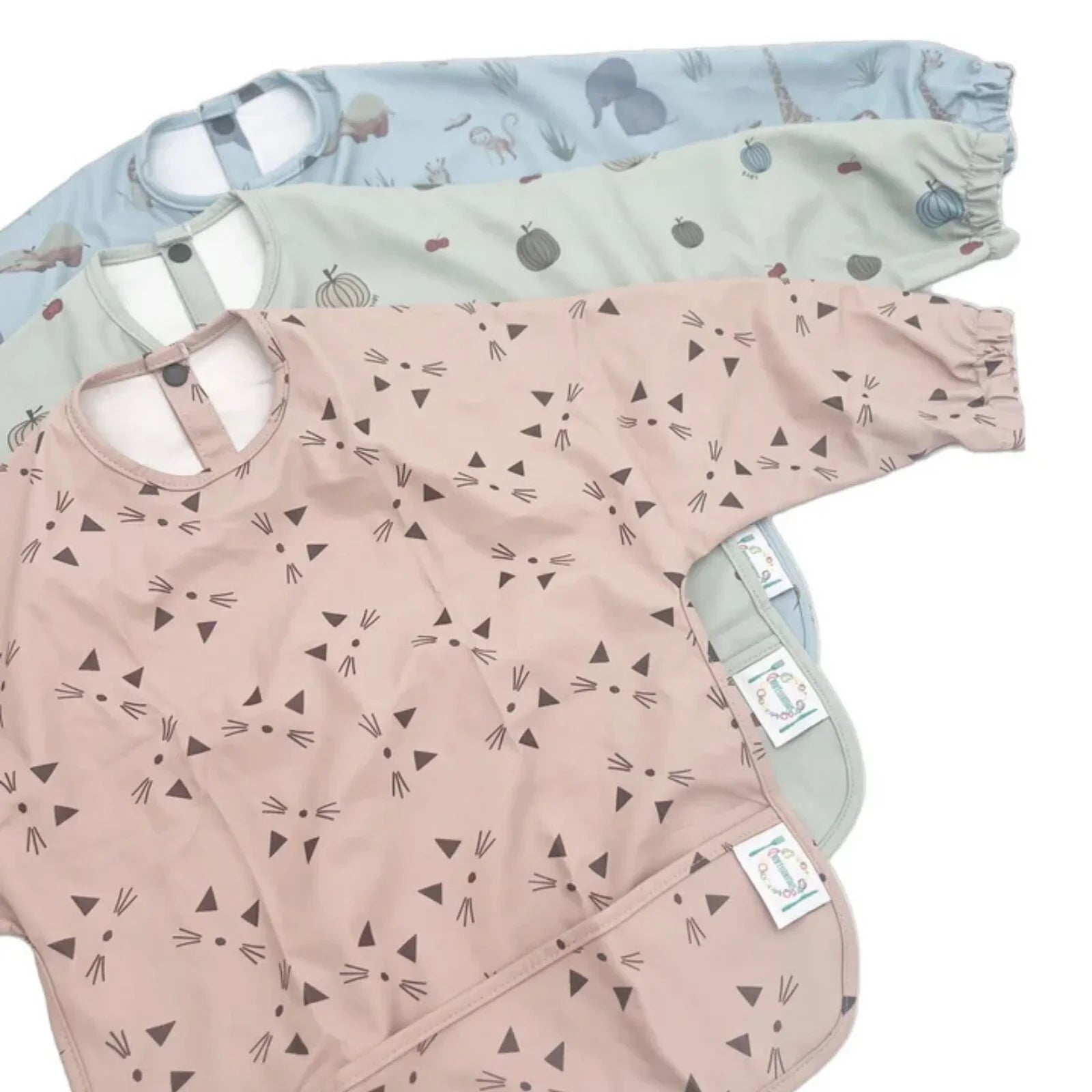 BLW Essentials Waterproof Long Sleeved Coverall Bib - Pink | Luxury Home Accessories | Heulog Glow