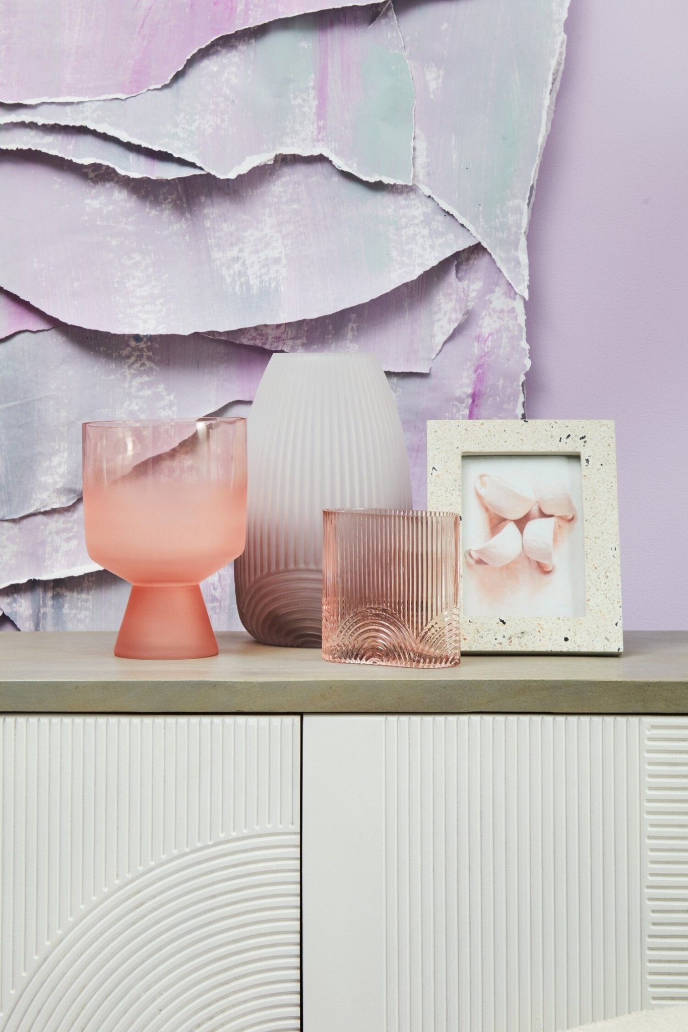 Blyth Large Grey Glass Vase | Luxury Home Accessories | Heulog Glow