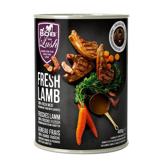 Bob And Lush Grain-Free Adult Wet Dog Food In Tin - Lamb 6x400g | Luxury Home Accessories | Heulog Glow