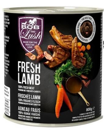 Bob And Lush Grain-Free Adult Wet Dog Food In Tin - Lamb 6x800g | Luxury Home Accessories | Heulog Glow