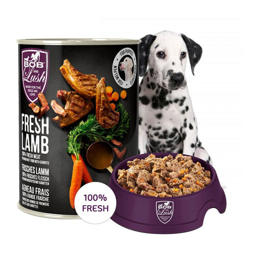 Bob And Lush Grain Free Puppy Wet Food In Tin Lamb 6x200g | Luxury Home Accessories | Heulog Glow