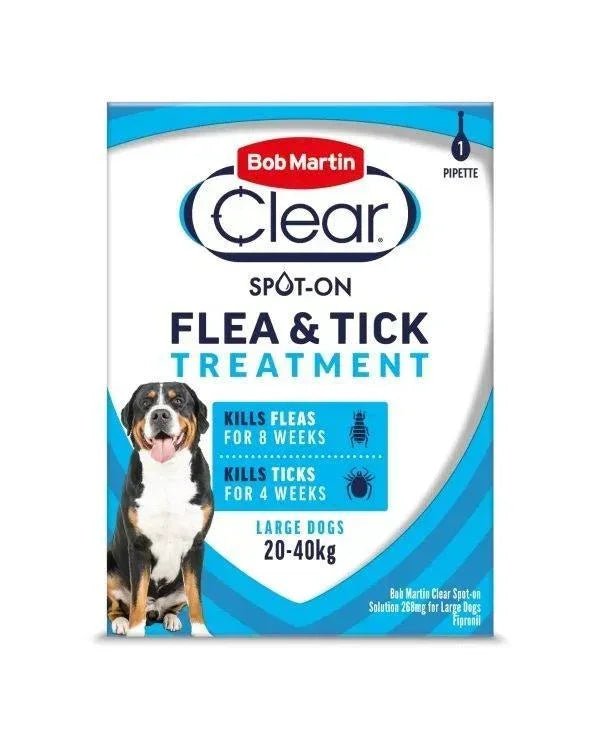 Bob Martin Clear Spot On Flea & Tick Treatment Large Dog (20-40kg) 1 pipette | Luxury Home Accessories | Heulog Glow