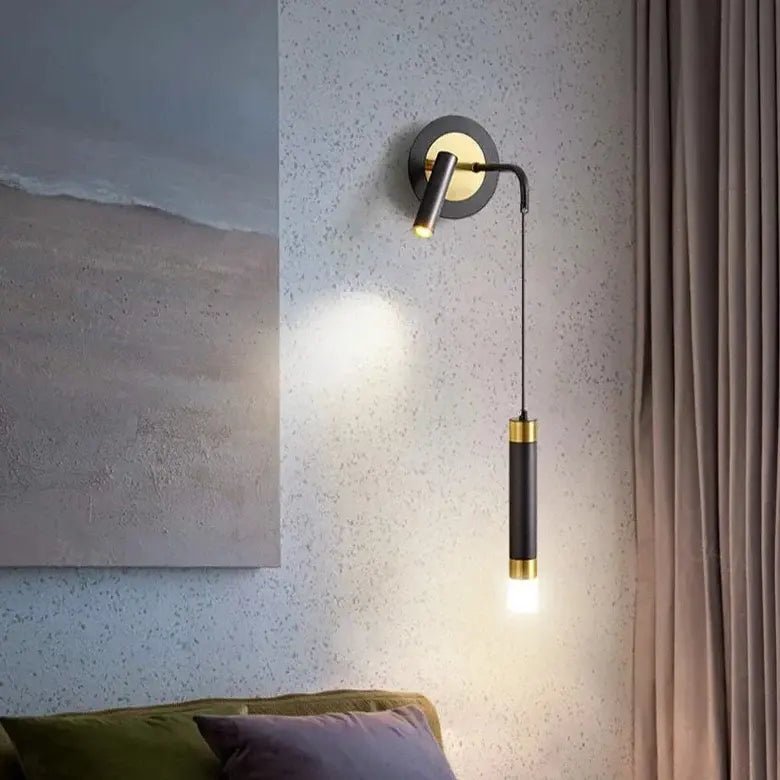 Bold Gold Wall Lamp with Reading Light - LED Warm White Lighting | Luxury Home Accessories | Heulog Glow
