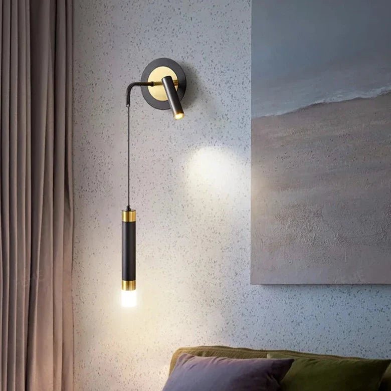 Bold Gold Wall Lamp with Reading Light - LED Warm White Lighting | Luxury Home Accessories | Heulog Glow