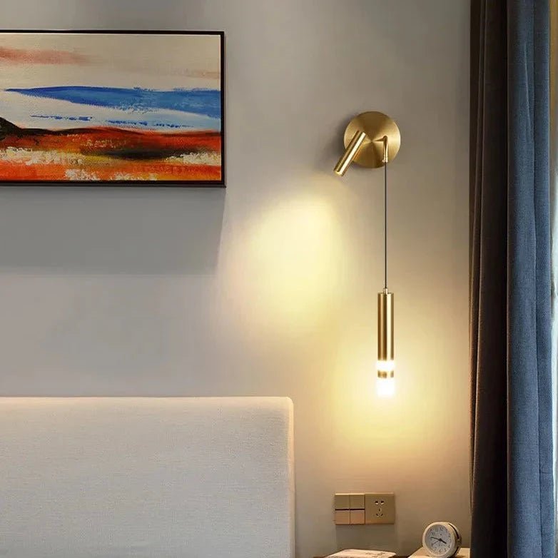 Bold Gold Wall Lamp with Reading Light - LED Warm White Lighting | Luxury Home Accessories | Heulog Glow