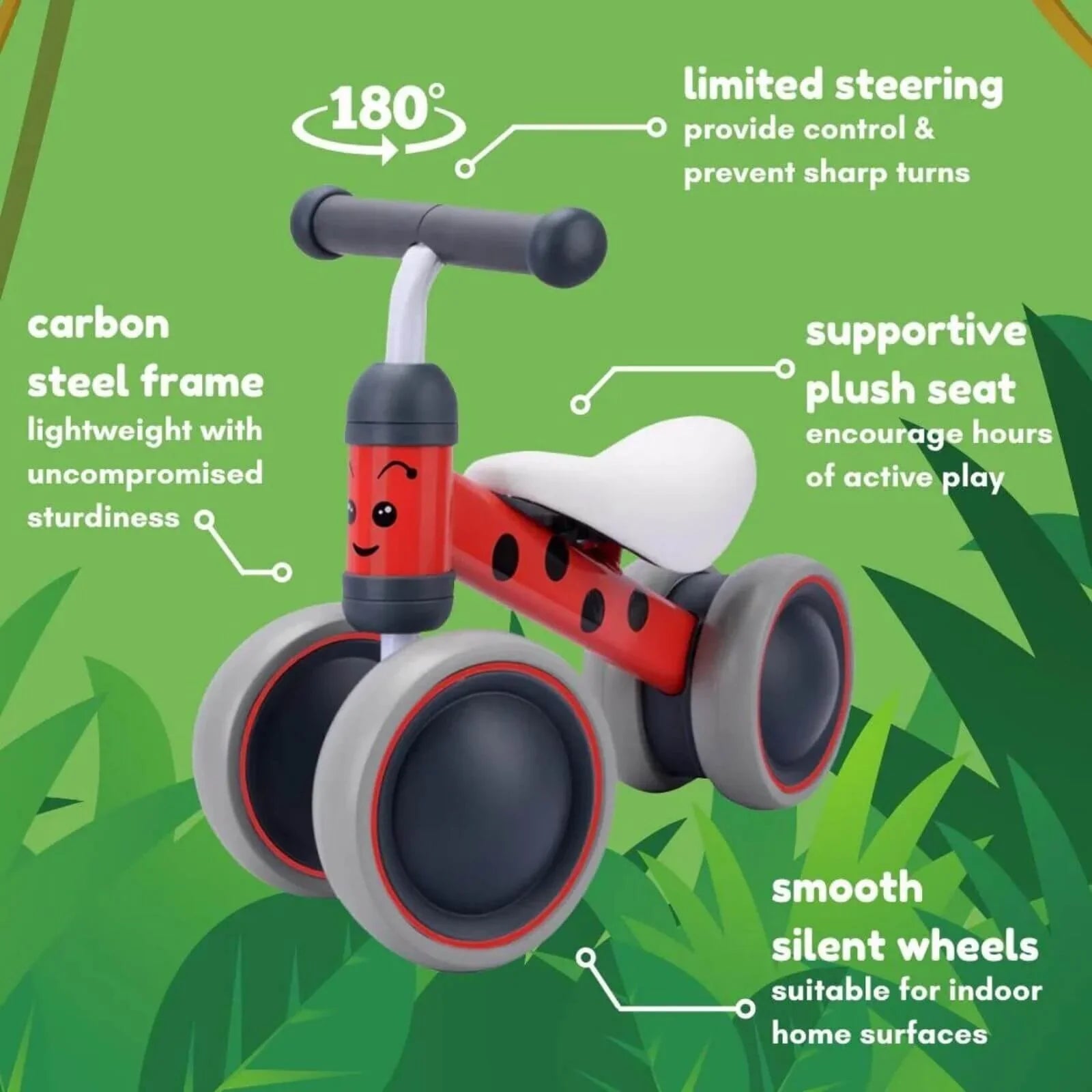 BOLDCUBE Baby Balance Bike - Red | Luxury Home Accessories | Heulog Glow