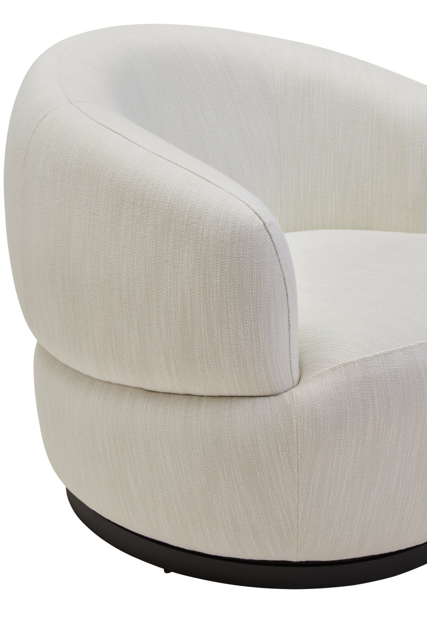 Bordo Textured Cream Curved Swivel Chair | Luxury Home Accessories | Heulog Glow