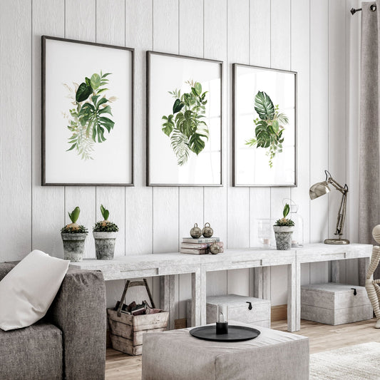 Framed Botanical Prints Set of 3 | Tropical Wall Art