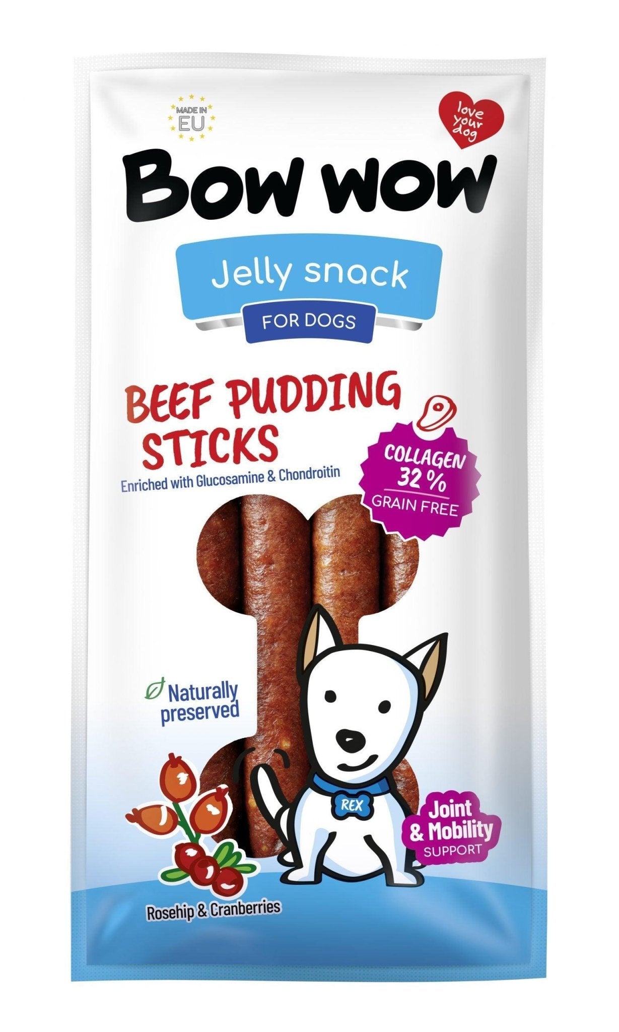 Bow Wow Pudding 6 Sticks Beef 170g | Luxury Home Accessories | Heulog Glow