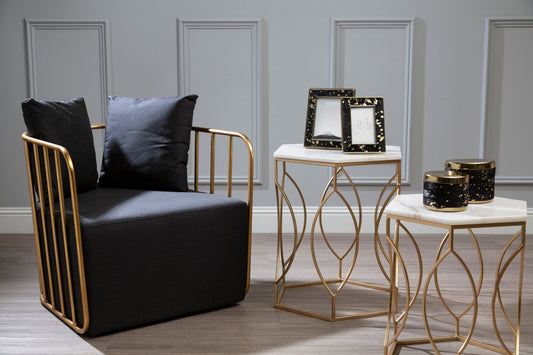 Bowerbird Large Gold And Black Hair on Leather Trinket Box | Luxury Home Accessories | Heulog Glow