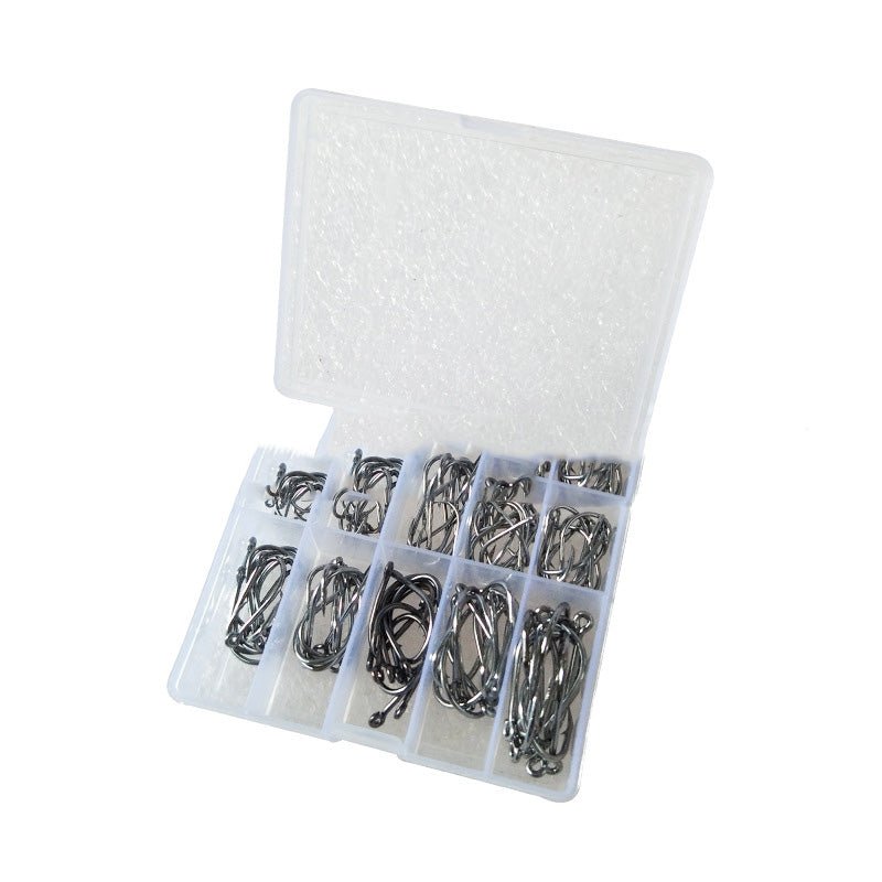 Boxed Fish Hook 100 Pieces Of Tube With Ise Ni 3-12 Barbed Hook, Holed Gold And Black Small Accessories | Luxury Home Accessories | Heulog Glow