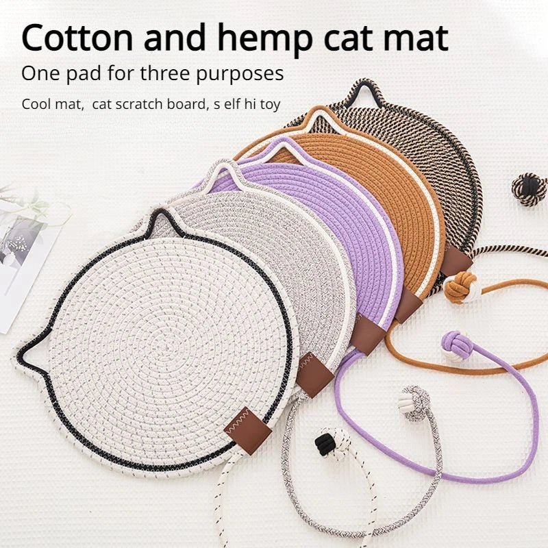 Braided Cotton Rope Cat Claw Mat Self Hi Ball One Piece Sleeping Mat Washable Anti Sticky Scratching Artifact Cat Scratching Mat Pet Products | Luxury Home Accessories | Heulog Glow