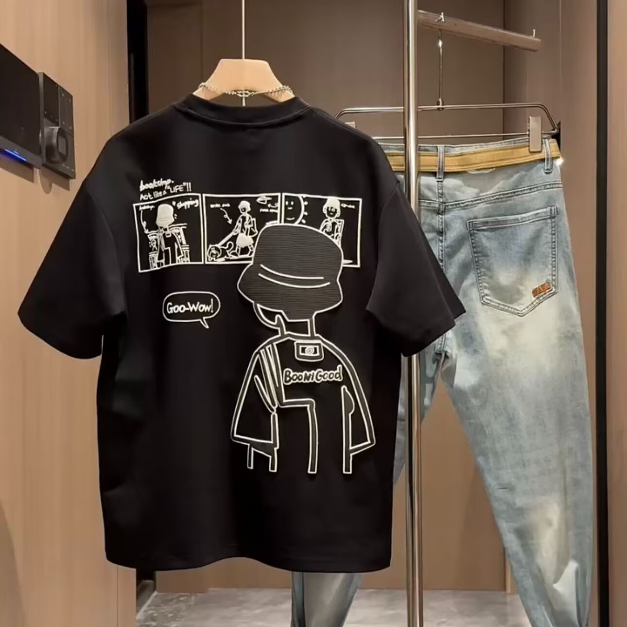 Brand Short Sleeve Ins 100 Cotton Coat Summer Men's Printed T-shirt Trendy Men And Women All-matching Crew Neck T-shirt Men | Luxury Home Accessories | Heulog Glow