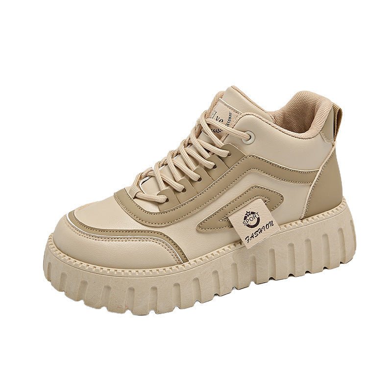 Breathable High-top White Shoes For Women Versatile Chunky-soled Athletic-casual Style | Luxury Home Accessories | Heulog Glow