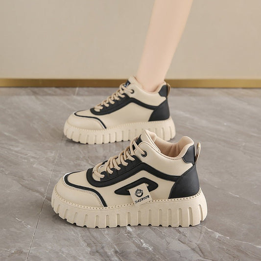 Breathable High-top White Shoes For Women Versatile Chunky-soled Athletic-casual Style | Luxury Home Accessories | Heulog Glow