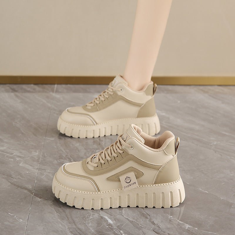 Breathable High-top White Shoes For Women Versatile Chunky-soled Athletic-casual Style | Luxury Home Accessories | Heulog Glow