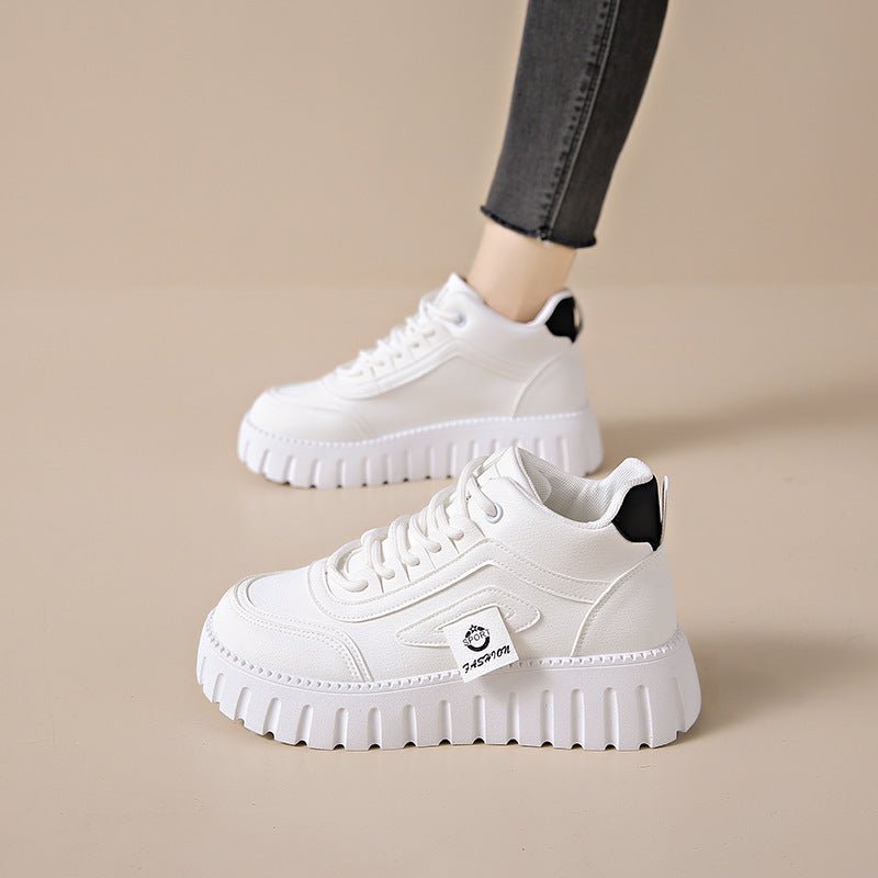 Breathable High-top White Shoes For Women Versatile Chunky-soled Athletic-casual Style | Luxury Home Accessories | Heulog Glow