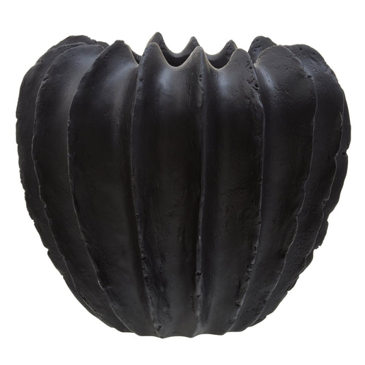 Broc Black Textured Vase | Luxury Home Accessories | Heulog Glow