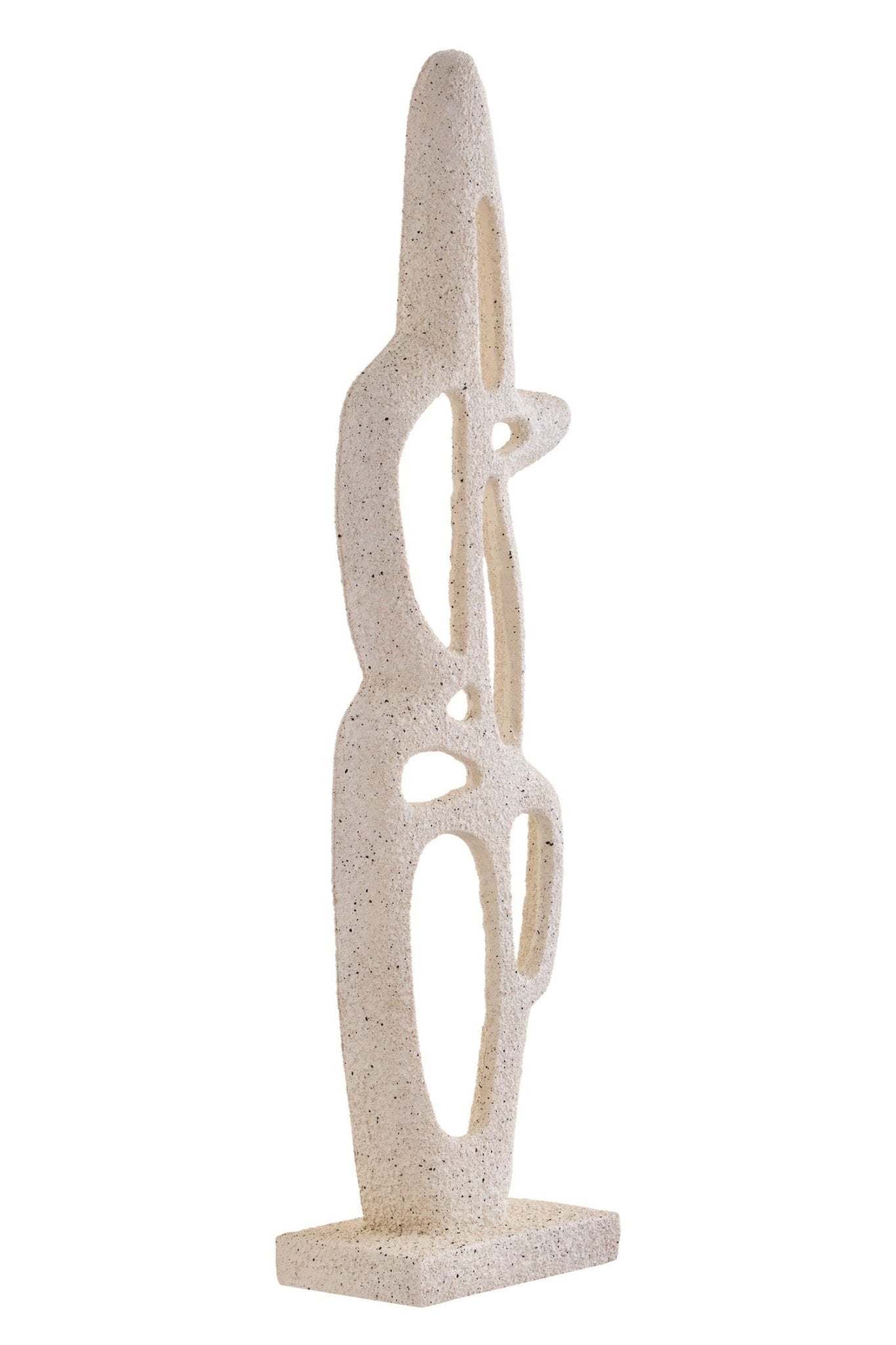 Broc Cream Textured Abstract Interlocking Sculpture | Luxury Home Accessories | Heulog Glow