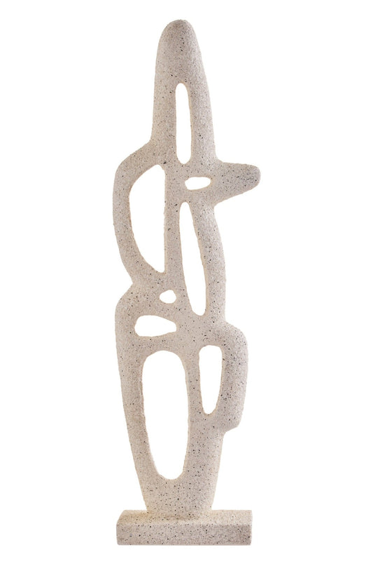 Broc Cream Textured Abstract Interlocking Sculpture | Luxury Home Accessories | Heulog Glow
