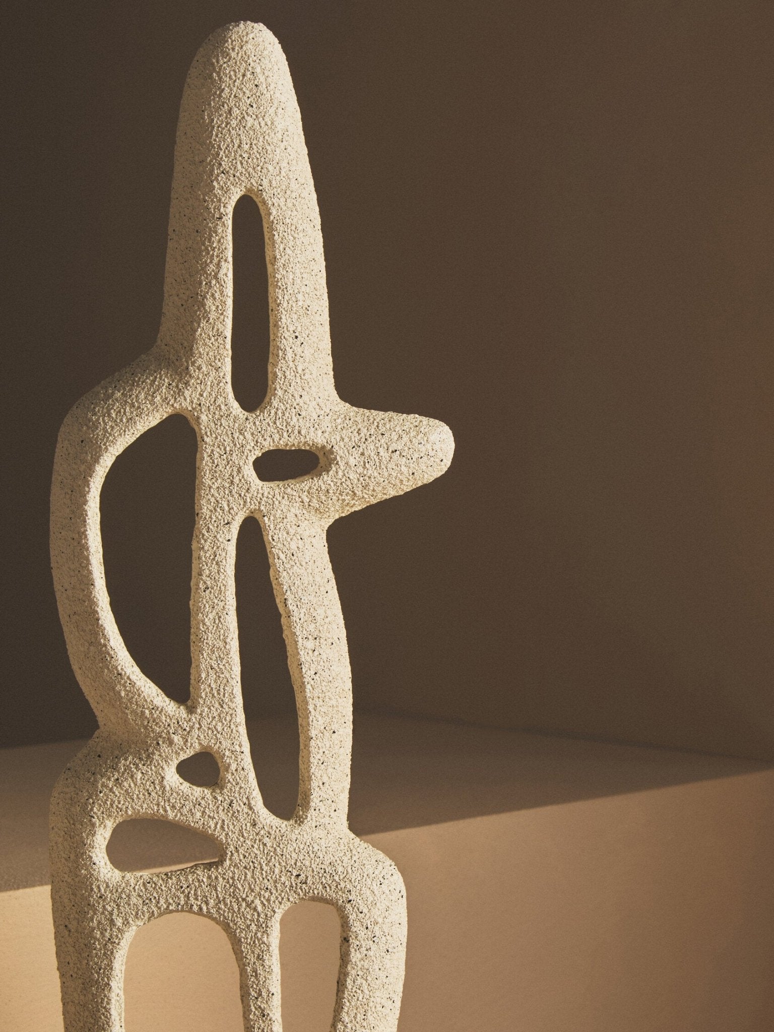 Broc Cream Textured Abstract Interlocking Sculpture | Luxury Home Accessories | Heulog Glow