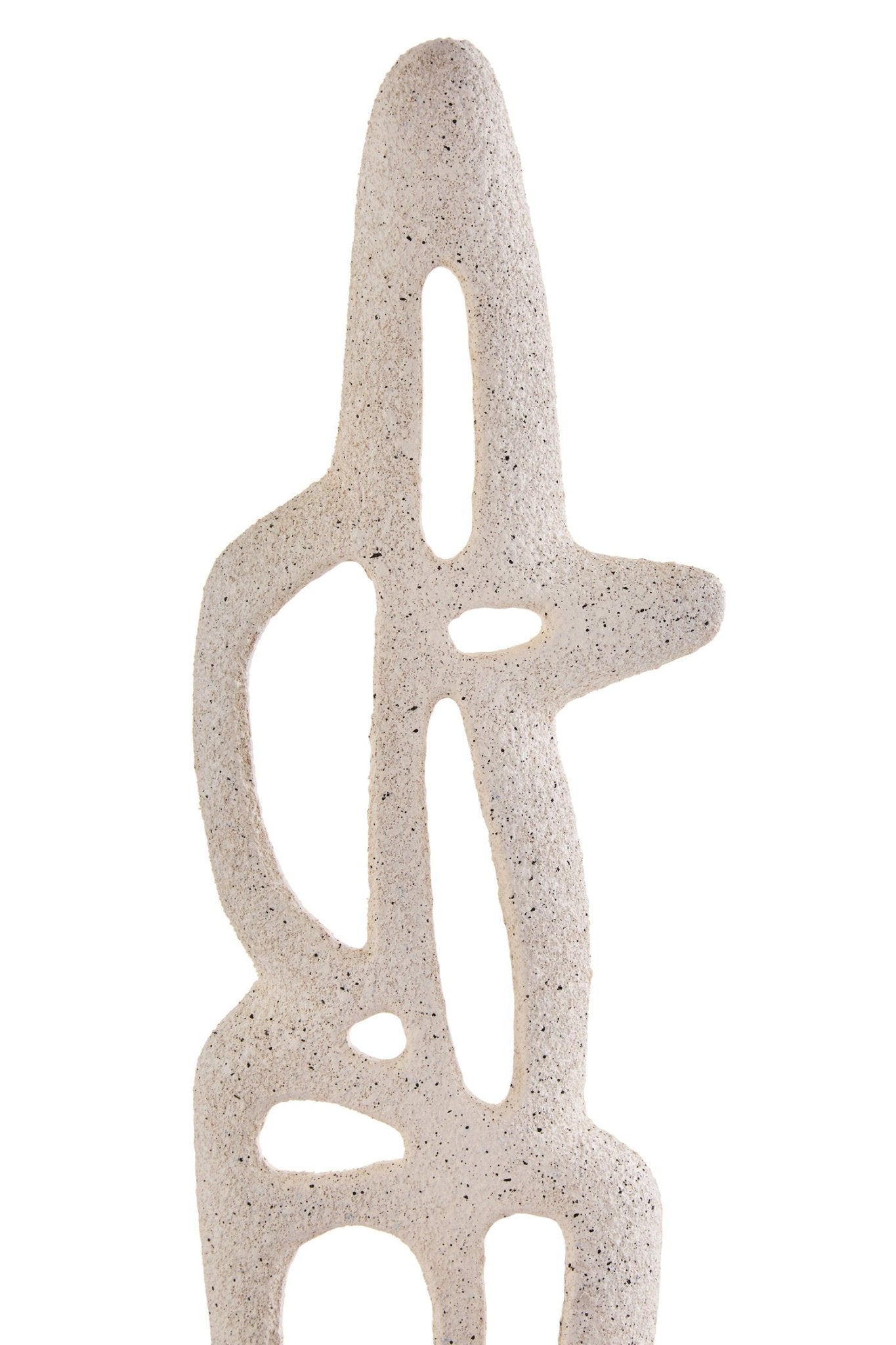 Broc Cream Textured Abstract Interlocking Sculpture | Luxury Home Accessories | Heulog Glow