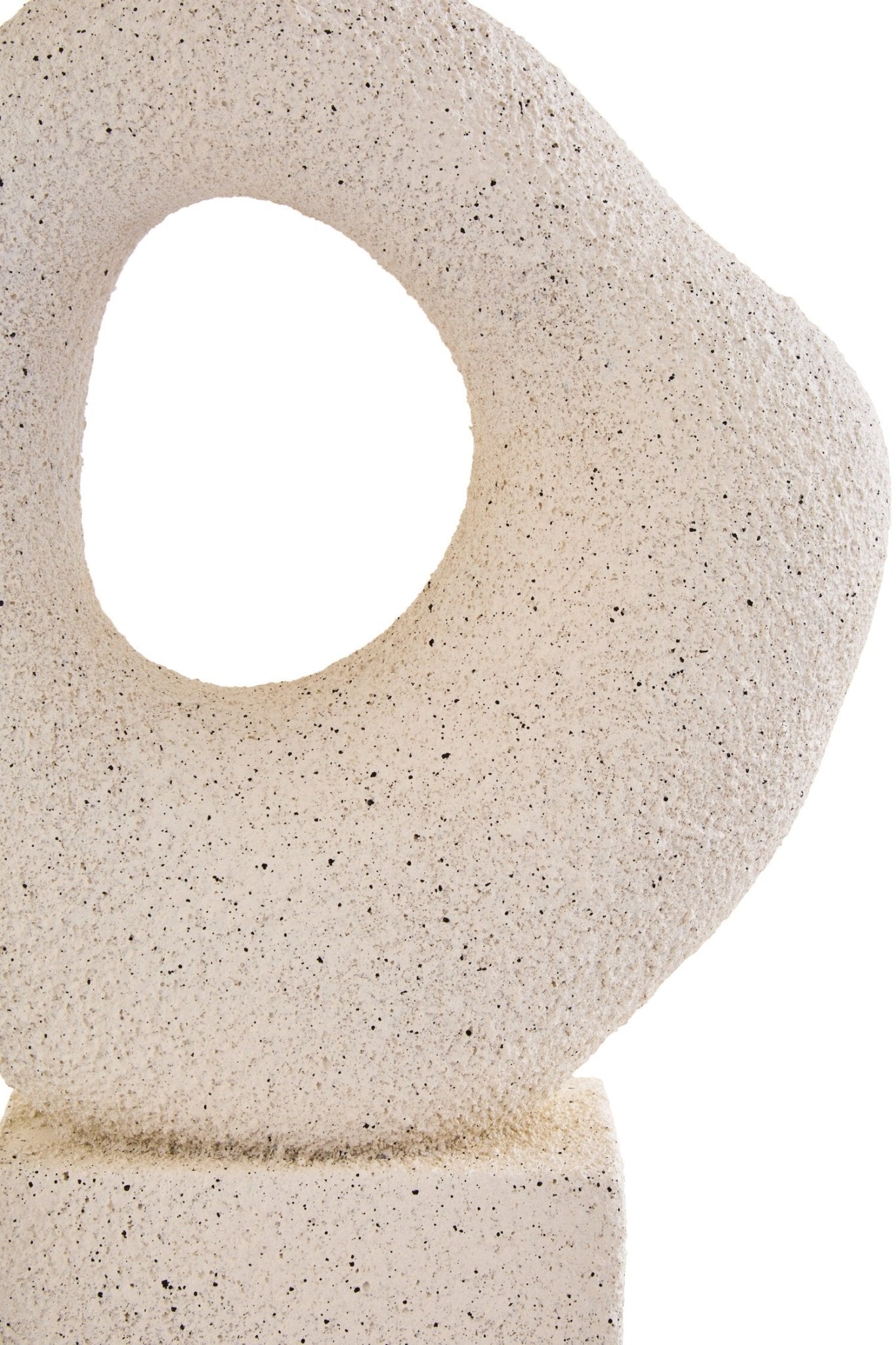 Broc Cream Textured Abstract Loop Sculpture On Pedestal | Luxury Home Accessories | Heulog Glow