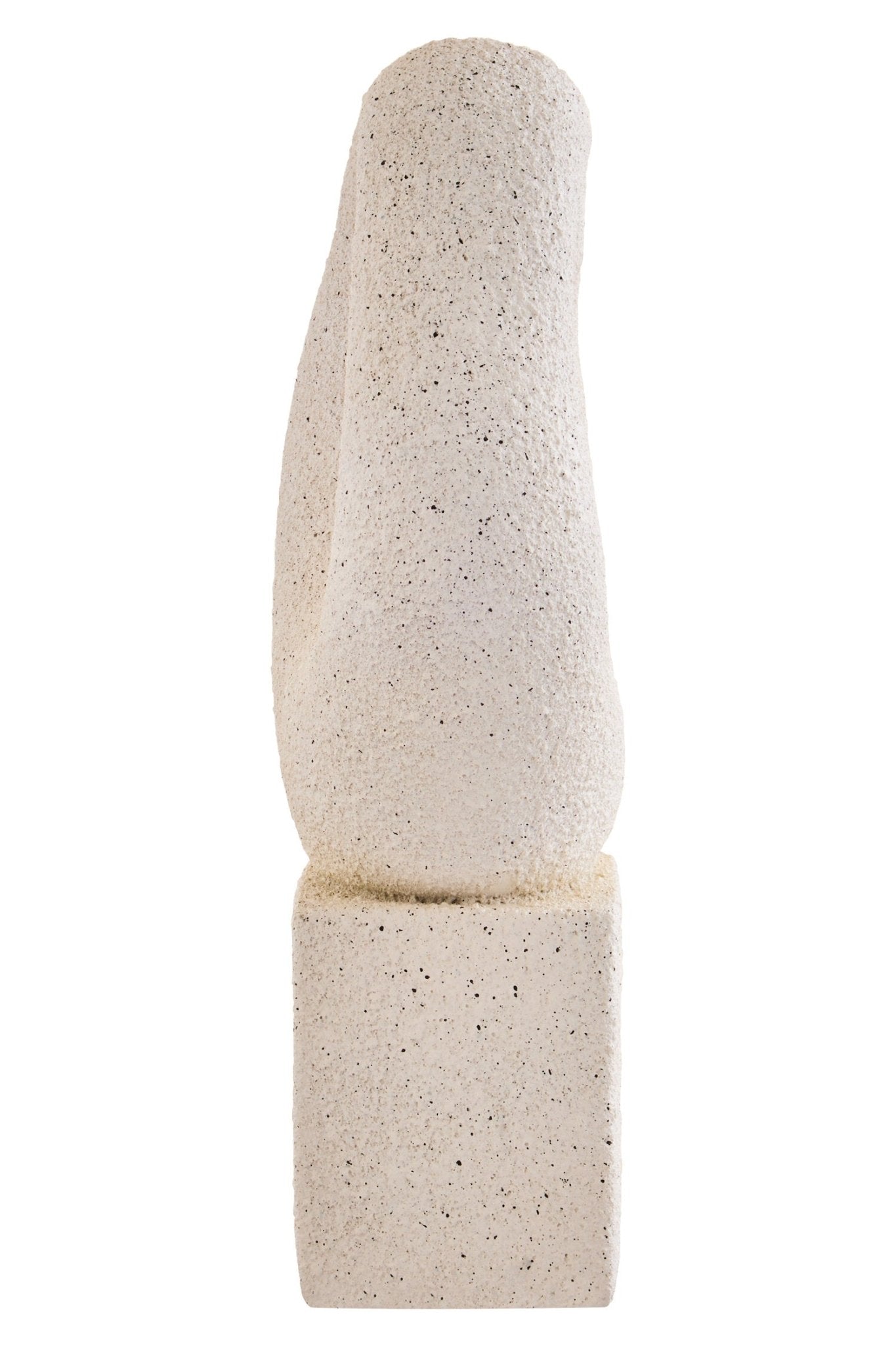 Broc Cream Textured Abstract Loop Sculpture On Pedestal | Luxury Home Accessories | Heulog Glow