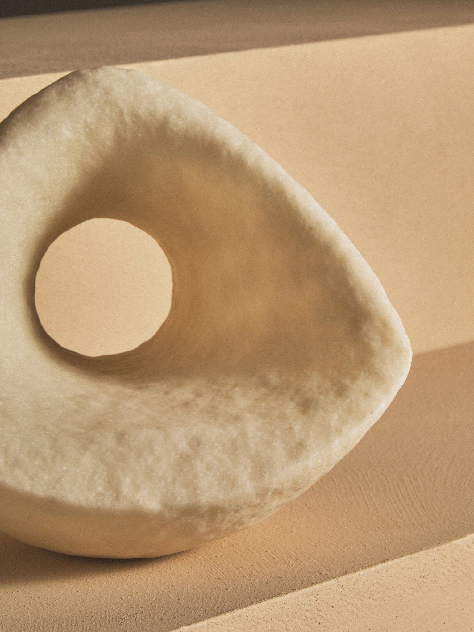 Broc Cream Textured Geometric Sculpture | Luxury Home Accessories | Heulog Glow