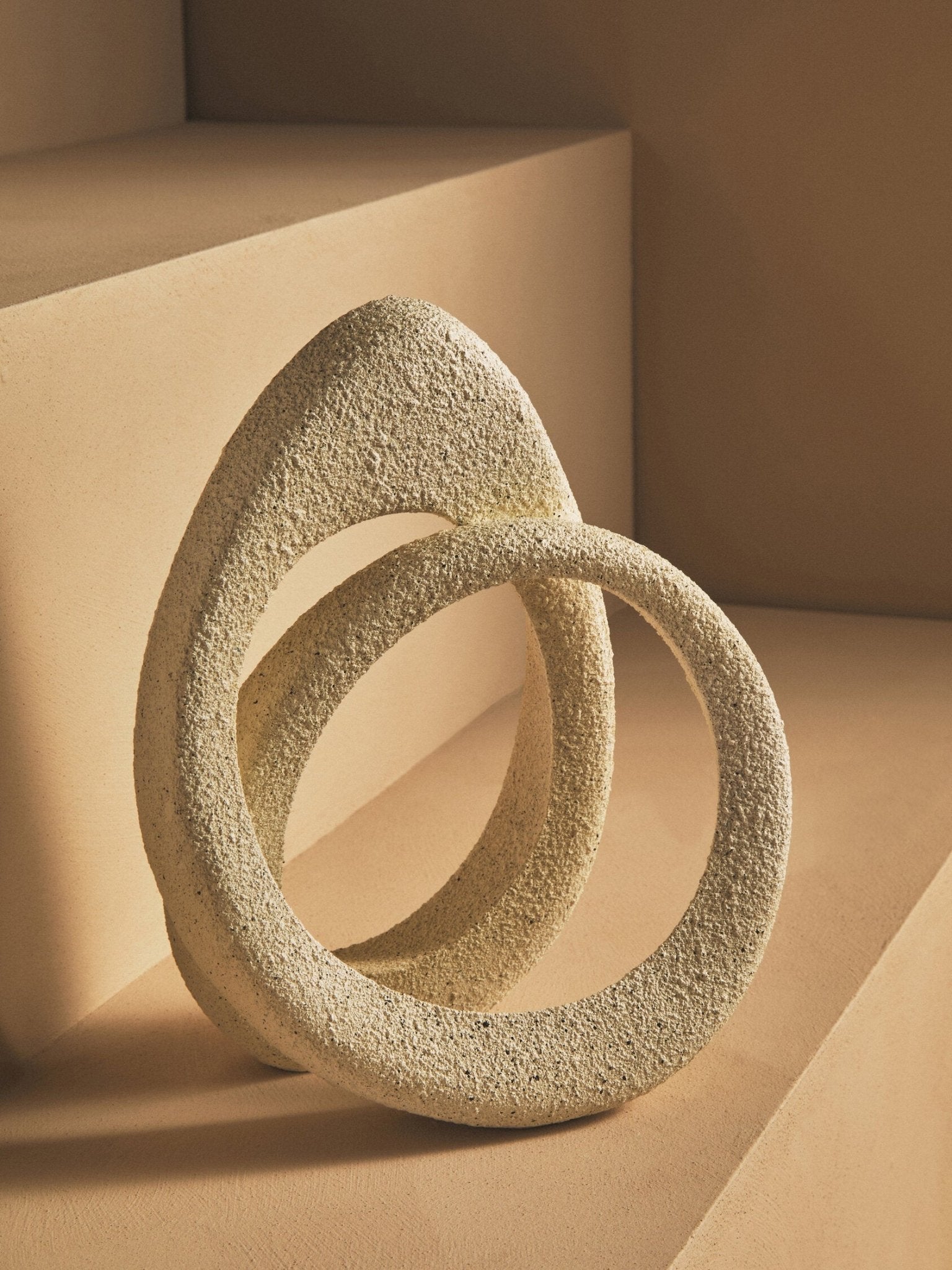 Broc Cream Textured Loop Sculpture | Luxury Home Accessories | Heulog Glow