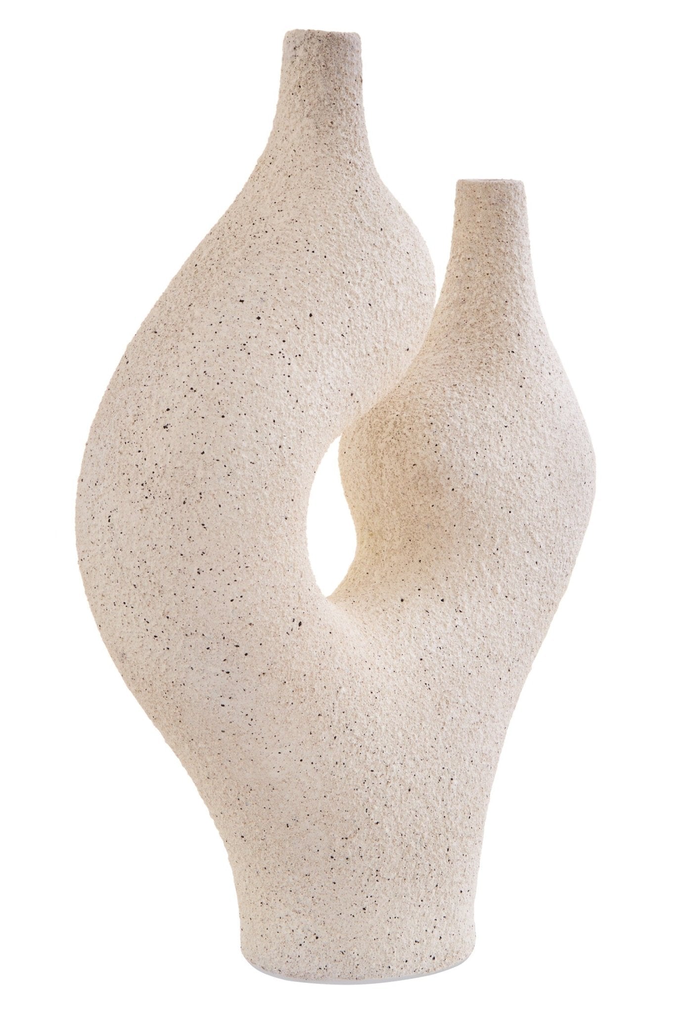 Broc Cream Textured Sculptural Vase | Luxury Home Accessories | Heulog Glow