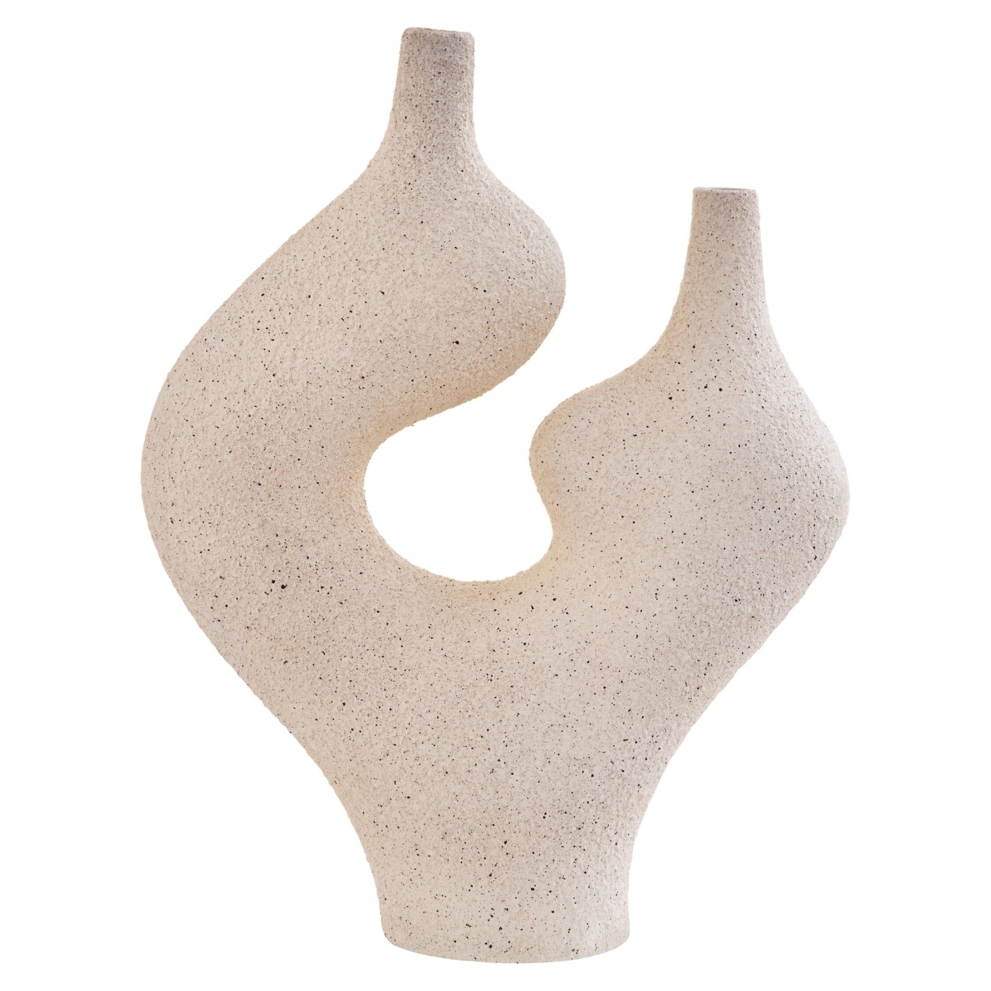 Broc Cream Textured Sculptural Vase | Luxury Home Accessories | Heulog Glow