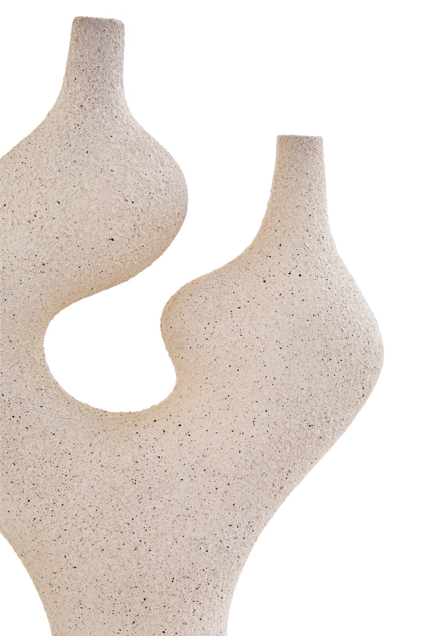 Broc Cream Textured Sculptural Vase | Luxury Home Accessories | Heulog Glow
