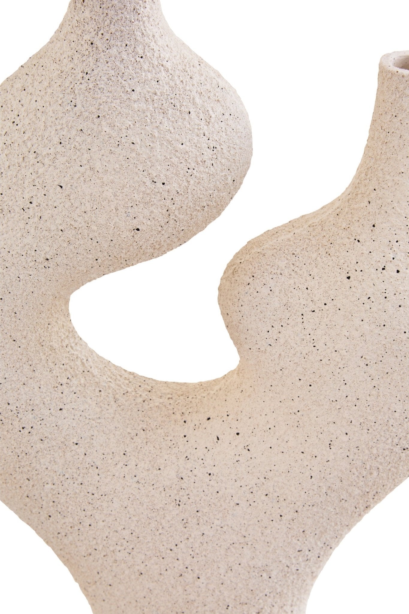 Broc Cream Textured Sculptural Vase | Luxury Home Accessories | Heulog Glow