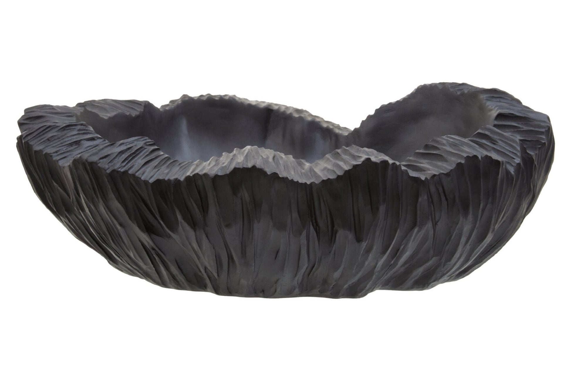 Broc Curved Textured Black Bowl | Luxury Home Accessories | Heulog Glow