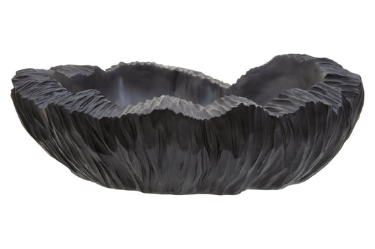 Broc Curved Textured Black Bowl | Luxury Home Accessories | Heulog Glow