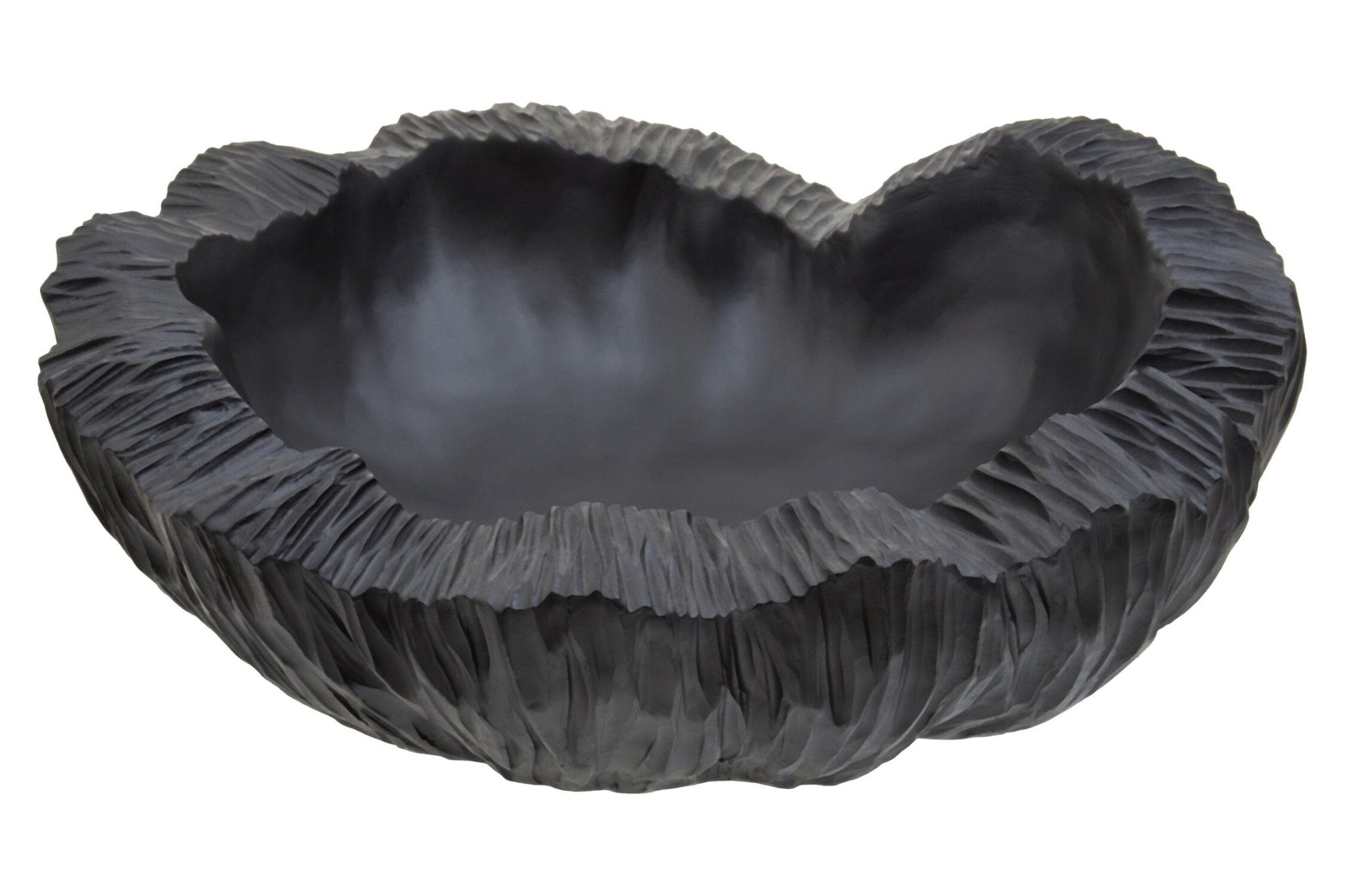 Broc Curved Textured Black Bowl | Luxury Home Accessories | Heulog Glow