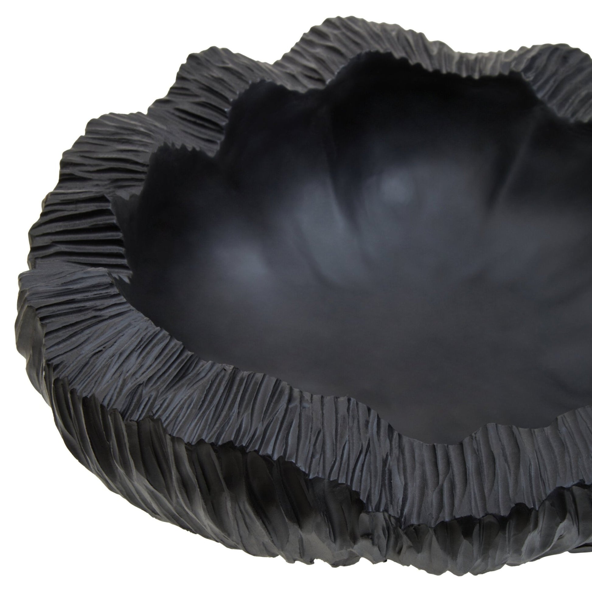 Broc Curved Textured Black Bowl | Luxury Home Accessories | Heulog Glow