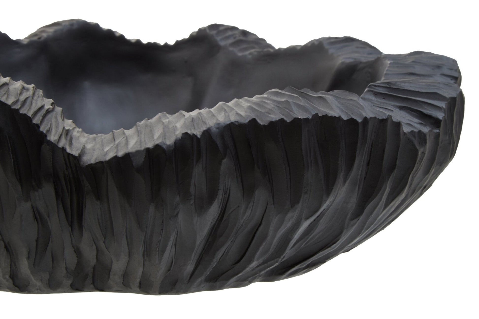 Broc Curved Textured Black Bowl | Luxury Home Accessories | Heulog Glow