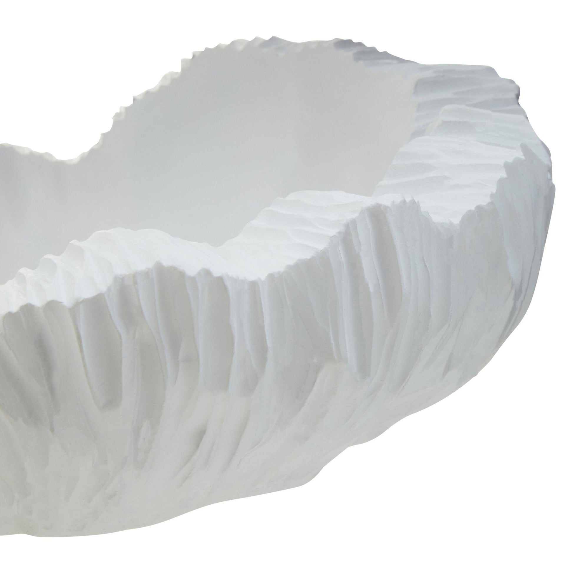 Broc Curved Textured White Bowl | Luxury Home Accessories | Heulog Glow