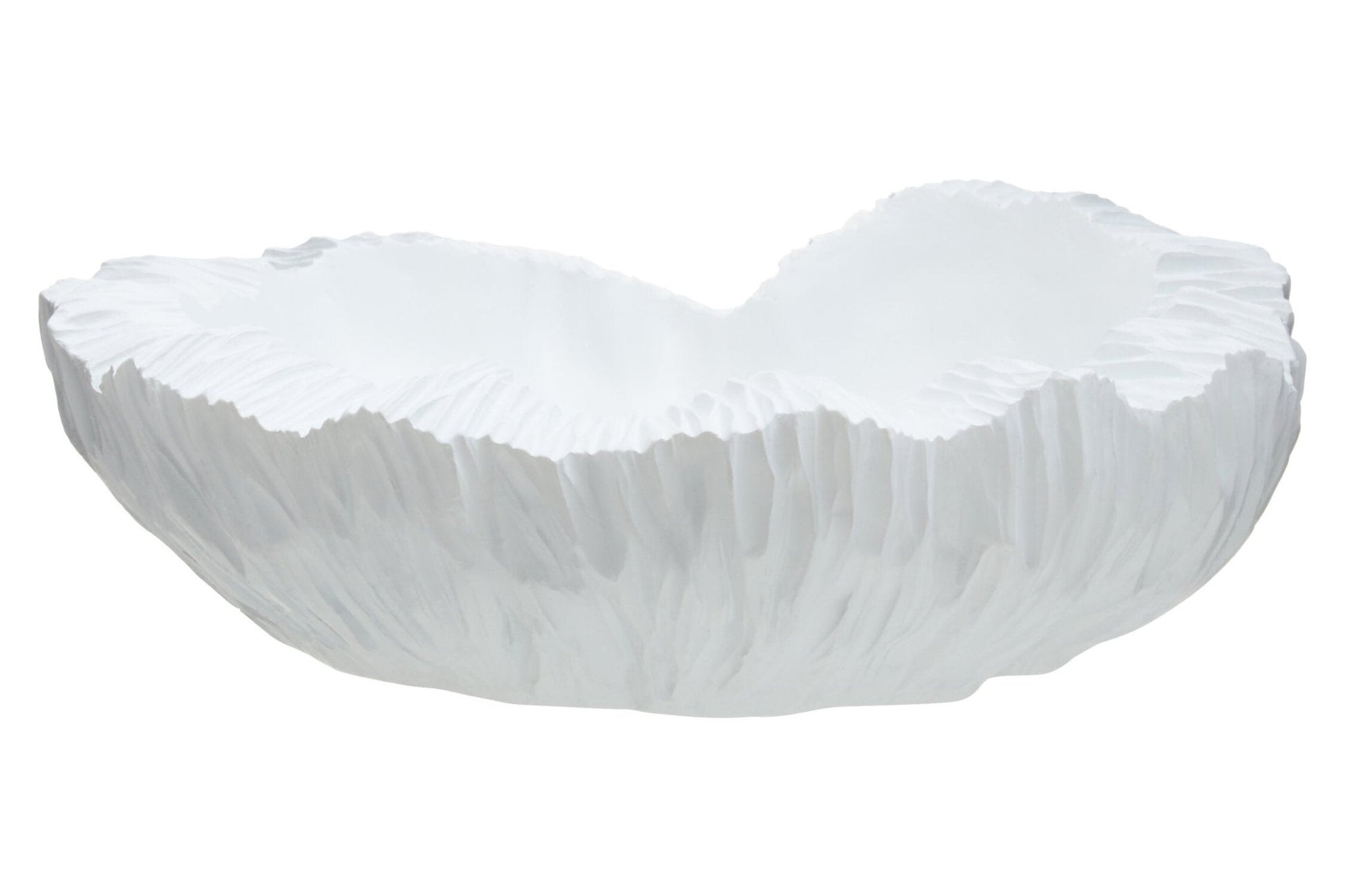 Broc Curved Textured White Bowl | Luxury Home Accessories | Heulog Glow