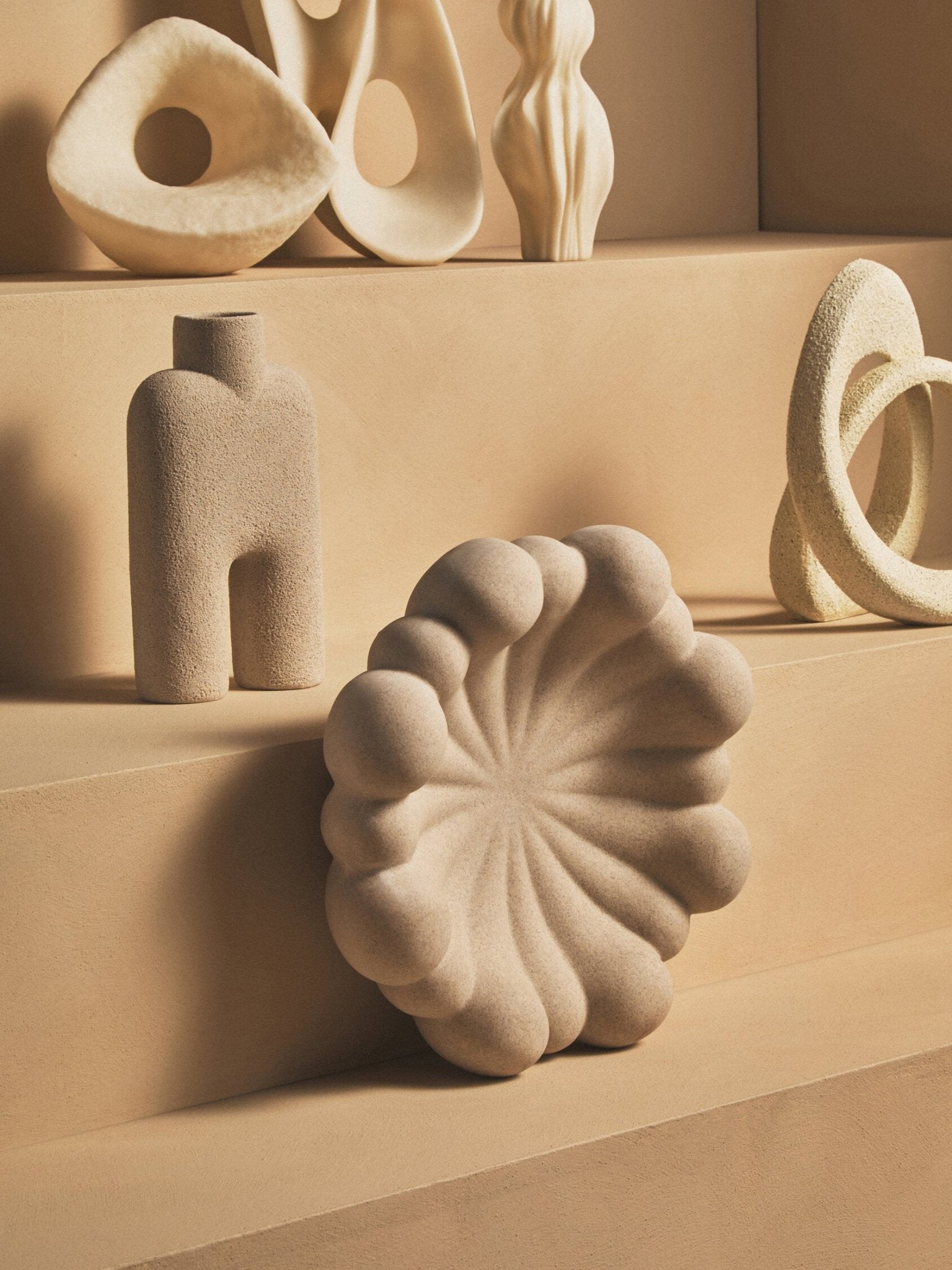 Broc Sandstone Effect Bubble Design Bowl | Luxury Home Accessories | Heulog Glow