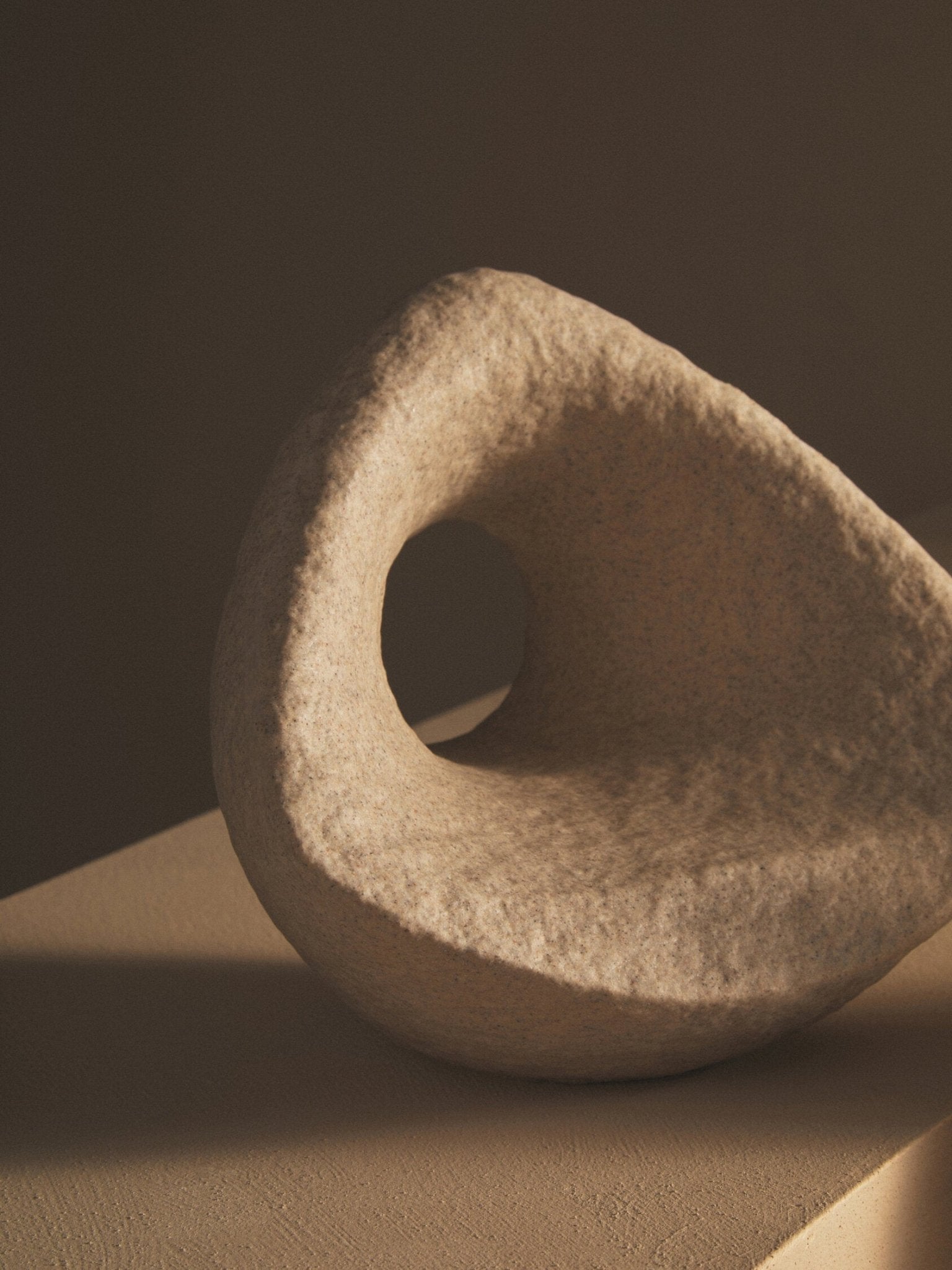 Broc Sandstone Effect Geometric Sculpture | Luxury Home Accessories | Heulog Glow