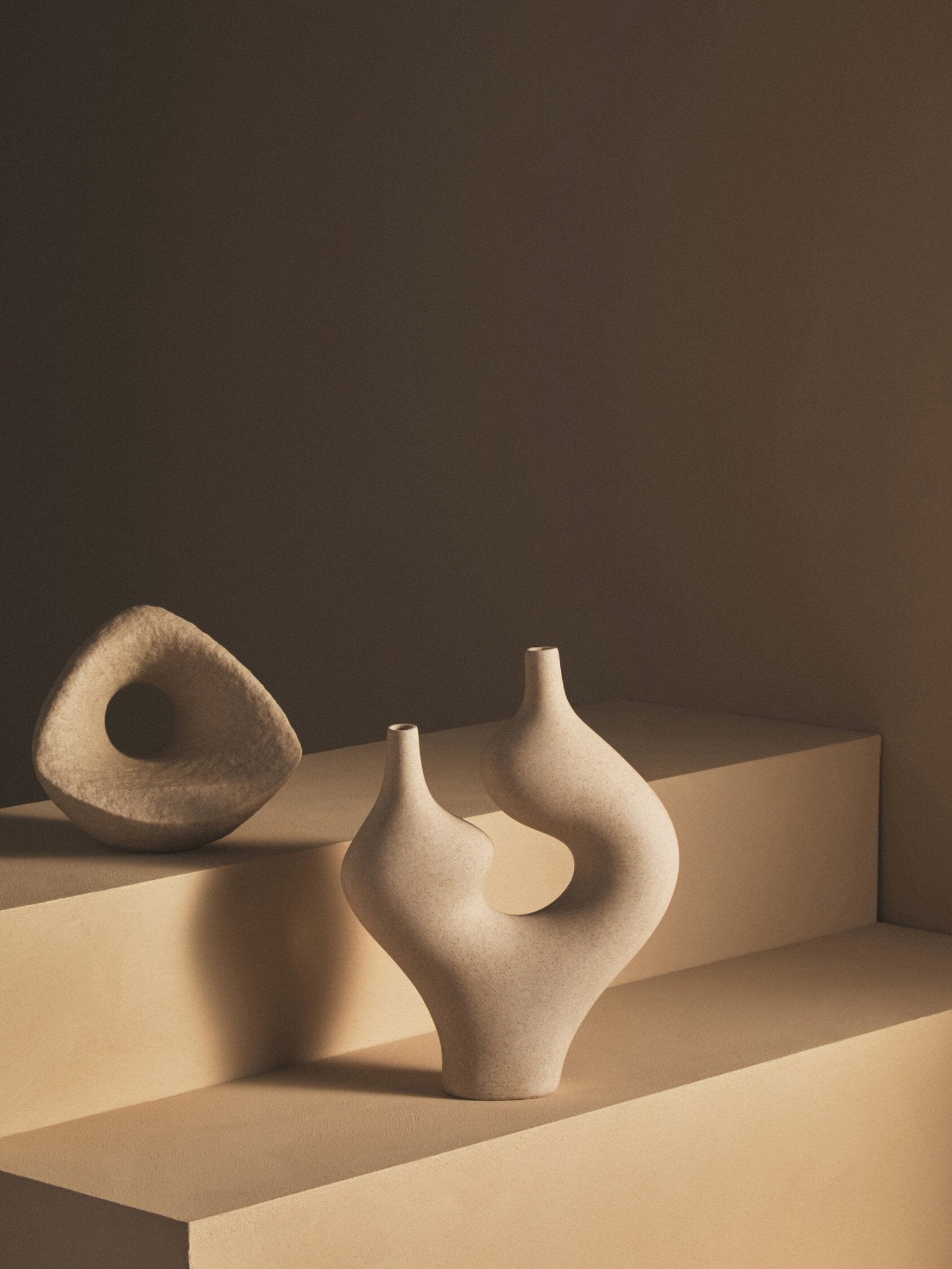 Broc Sandstone Effect Geometric Sculpture | Luxury Home Accessories | Heulog Glow