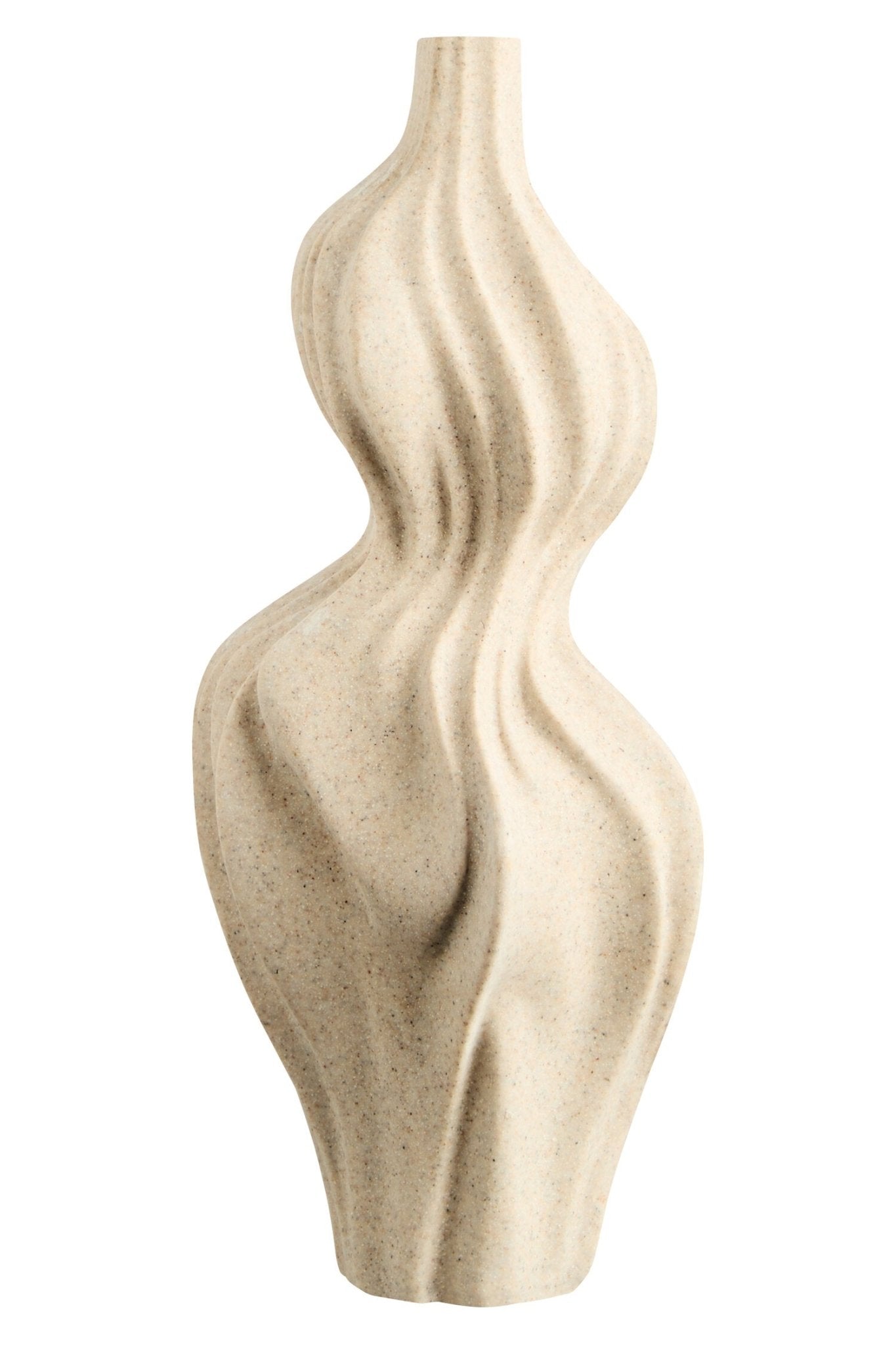 Broc Sandstone Effect Organic Twist Vase | Luxury Home Accessories | Heulog Glow