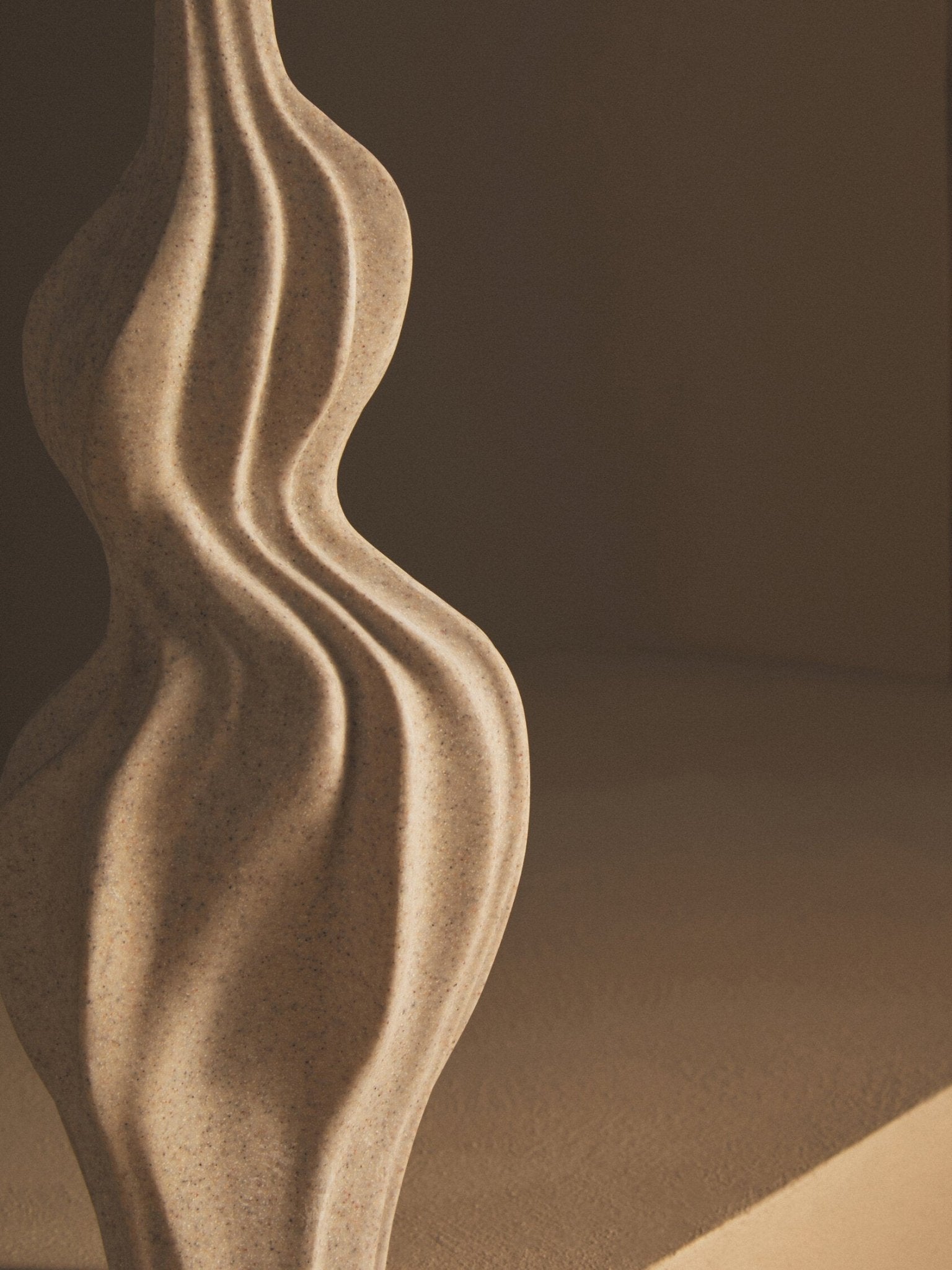 Broc Sandstone Effect Organic Twist Vase | Luxury Home Accessories | Heulog Glow