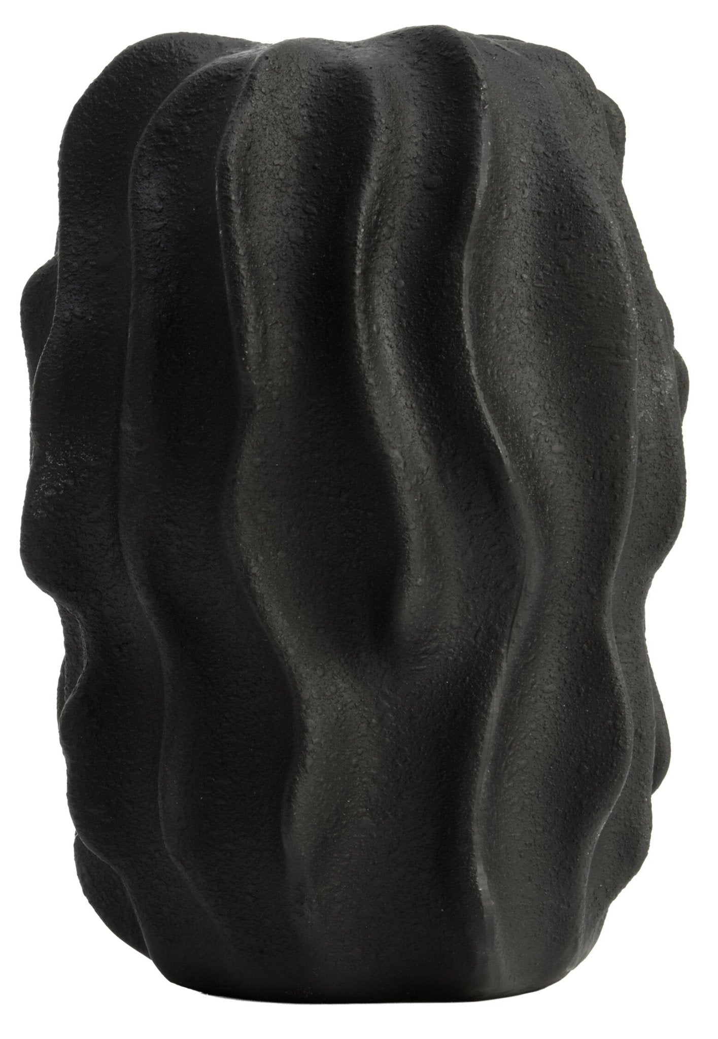 Broc Small Black Textured Vase | Luxury Home Accessories | Heulog Glow